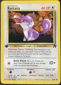 Rattata 66/82 Team Rocket Regular 1st Edition - Pokemon Card - Image 1