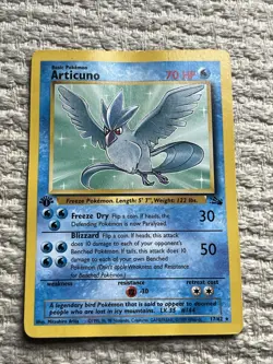 Articuno 17/62 1st Edition LP Pokemon Card TCG Fossil SLIGHTLY damaged - Image 1