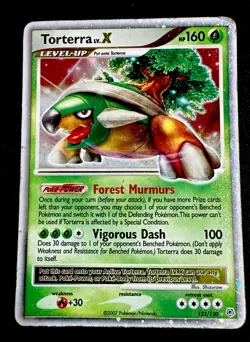 Torterra LV.X 122/130 MP Ultra Rare Diamond and Pearl Pokemon TCG Card 2007 - Image 1