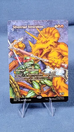 Silverclad Ferocidons (Borderless) 0009 PZA Teenage Mutant Ninja Turtles NM MTG - Image 1