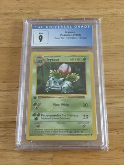 CGC 9 MINT Ivysaur 1999 Base Set 1st Edition Shadowless 30/102 Pokemon Card Blue - Image 1
