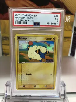 MAREEP Reverse Foil STAMPED #62 Pokemon TCG 2005 Unseen Forces PSA 5 86 - Image 1