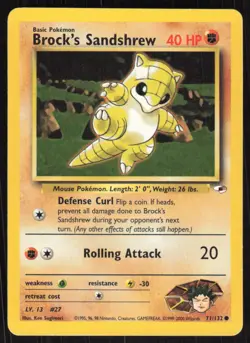Pokemon TCG Gym Heroes #071/132 Brock's Sandshrew (71) LP - Image 1
