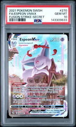 2021 POKEMON SWORD & SHIELD FUSION STRIKE SECRET FULL ART/ESPEON VMAX PSA 10 - Image 1