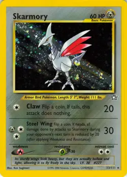 Skarmory - Holo - 13/111 Neo Genesis - WOTC Unlimited - Pokemon TCG - 2000 - Image 1
