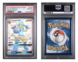 2019 POKEMON SUN & MOON HIDDEN FATES #SV64 FA/LUCARIO GX PSA GEM MT 10 - Image 1