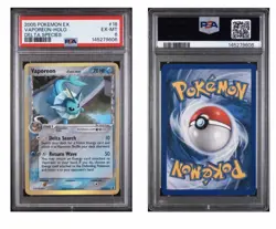2005 POKEMON EX DELTA SPECIES #18 VAPOREON-HOLO DELTA SPECIES PSA EX-MT 6 (606) - Image 1