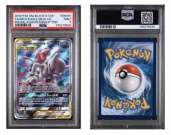 2019 POKEMON SM BLACK STAR PROMO #SM191 FA/MEWTWO & MEW GX PROMO PSA MINT 9 - Image 1