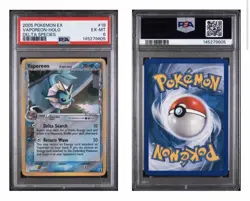 2005 POKEMON EX DELTA SPECIES #18 VAPOREON-HOLO DELTA SPECIES PSA EX-MT 6 (605) - Image 1