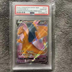 2020 Pokemon SWSH BSP Charizard V #50 Champions Path ETB Promo PSA 10 Gem Mint - Image 1