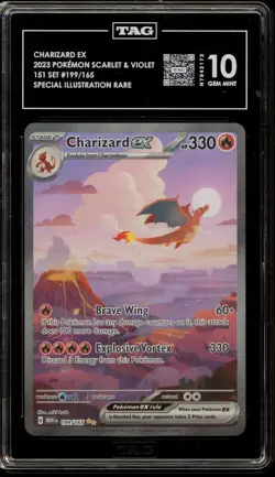 Pokemon Charizard ex 151 MEW EN Special Illustration Rare #199 TAG 10 Gem Mint - Image 1