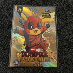 Deadpool & Wolverine #E42 Gold Holo Pikachu Cosplay Pokemon - Image 1