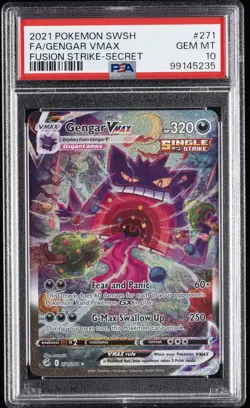 2021 POKEMON SWORD & SHIELD FUSION STRIKE SECRET FULL ART/GENGAR VMAX PSA 10 - Image 1