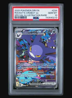 Pokemon TCG Team Rockets Crobat EX Destined Rivals #234/182 PSA 10 - Image 1