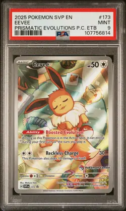 Eevee 173/131 Prismatic Evolutions Pokemon Center ETB Pokemon PSA 9 - Image 1