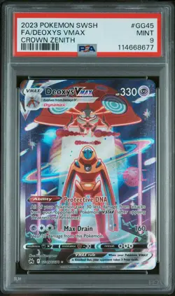 Deoxys Vmax GG45/GG70 Sword Shield Crown Zenith Pokemon PSA 9 - Image 1