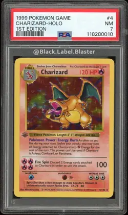 1999 Pokemon Base Set 1st Edition Shadowless Charizard #4 - PSA 7 - ( 11 CERT) - Image 1