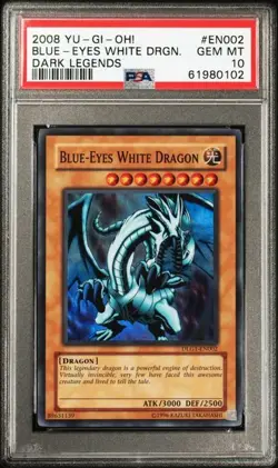 PSA 10 Blue-eyes white Dragon DLG1-EN002 Dark Legends 2008 Yugioh - Image 1
