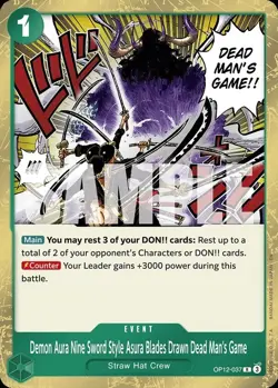One Piece Demon Aura Nine Sword Style Asura Blades Drawn Dead Man's Game OP12037 - Image 1