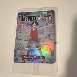 Bandai One Piece CCG Monkey D. Luffy US Voyage Holo Promo Character Card - Image 1