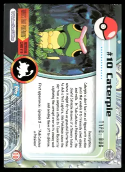 Pokemon Cards Caterpie #10 Topps Trading Cards Series 1 LP *1 - Image 2