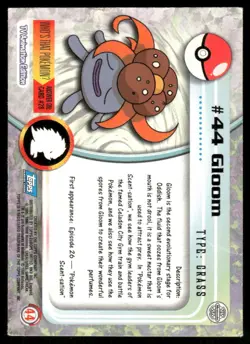Pokemon Cards Gloom #44 Topps Trading Cards Series 1 LP *1 - Image 2