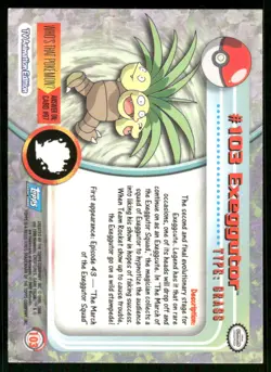 Pokemon Cards Exeggutor #103 Topps Trading Cards Series 2 LP *2 - Image 2