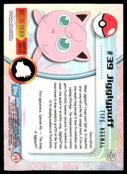 Pokemon Cards Jigglypuff #39 HOLO Topps Trading Cards Series 1 HP *CREASE* - Image 2