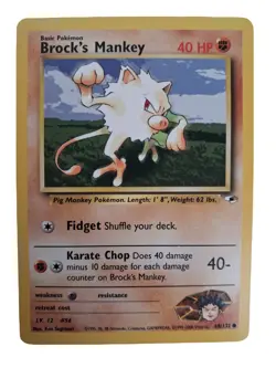 BROCK’S MANKEY 68/132 - Gym Heroes Set - VINTAGE WOTC- Pokemon Card - NM - Image 1