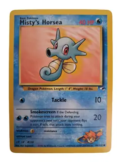 Misty’s Horsea 86/132 Gym Heroes WOTC 2000 Pokemon Card - Image 1