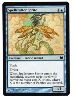 MTG SPELLSTUTTER SPRITE MODERN MASTERS COMMON BLUE CREATURE NM FAERIE FLASH EDH - Image 1