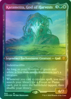 1x FOIL ETCHED Karametra, God of Harvests Commander Legends NM MTG - Image 1