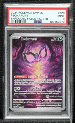 Pecharunt (Pokemon Center Stamp) Pokemon Scarlet & Violet Black Star Promo PSA 9 - Image 1