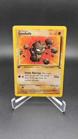 1999 Pokemon Fossil Set 1st Edition Geodude Common 47/62 #47 LP WOTC - Image 1