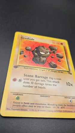 1999 Pokemon Fossil Set 1st Edition Geodude Common 47/62 #47 LP WOTC - Image 3