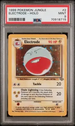 Pokemon TCG Electrode Jungle 2/64 Holo Unlimited Holo Rare PSA 9 - Image 1