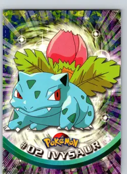 Ivysaur #2 1999 Pokemon Topps TV Animation Series 1 Regular Black Label - Image 1