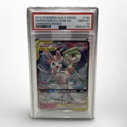 PSA 10 Gardevoir & Sylveon GX 130/214 Pokemon Unbroken Bonds Full Art - Image 1
