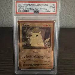 2021 Pikachu Pokemon Celebrations Ultra Premium Collection Gold Metal #58 PSA 9 - Image 1