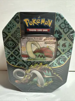 Pokemon Scarlet & Violet Paldean Fates Great Tusk Tin - Image 1