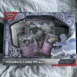 Pokemon TCG Houndstone EX Box SVP 162 Black Star Promo With 4 Booster Packs - Image 1