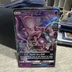 Pokemon Mewtwo GX Full Art Promo Holo SM196 Basic 190 HP Psychic - Image 1