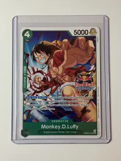 One Piece Red Bull Double Don!! Bundle - Promo Card, Sticker, & Sealed Don Pack - Image 2