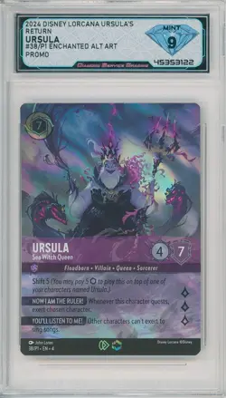 Lorcana Ursula's Return URSULA SEA WITCH QUEEN 38/P1 Promo Enchanted💎DSG 9 Mint - Image 1