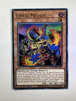 Jurrac Megalo BLMM-EN016 1st Edition Ultra Rare YuGiOh Card NM - Image 1