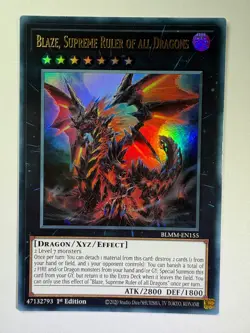 Blaze, Supreme Ruler of all Dragons BLMM-EN155 Ultra Rare 1st Ed YuGiOh Card NM - Image 1