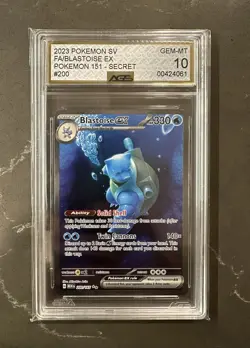 Pokemon TCG Scarlet & Violet 151 Blastoise EX Holo Card 200/165 - Image 1