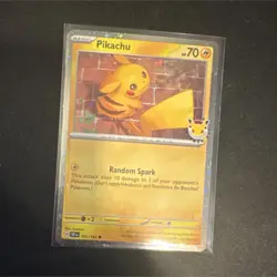 Pokemon Pikachu 051/162 TEF Stamped Promo Holo Basic 70 HP Card - Image 1