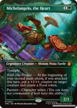MTG Michelangelo, the Heart (0005) (Borderless) [TMC - 5] - NM [Foil] - Image 1