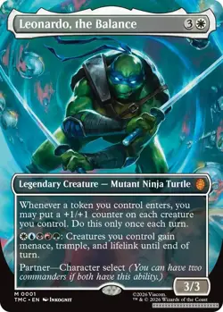 MTG Leonardo, the Balance (0001) (Borderless) [TMC - 1] - NM [Foil] - Image 1